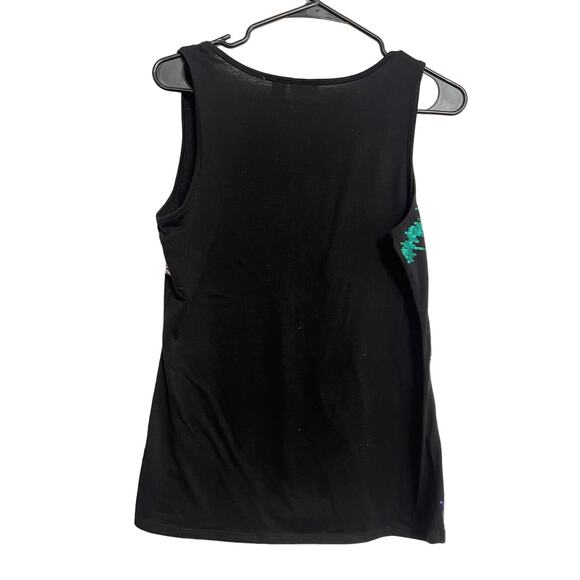 Cato Sequins Sparkle Tank  Womens Size Medium Black Silver Blue Green Sequins - Picture 2 of 3